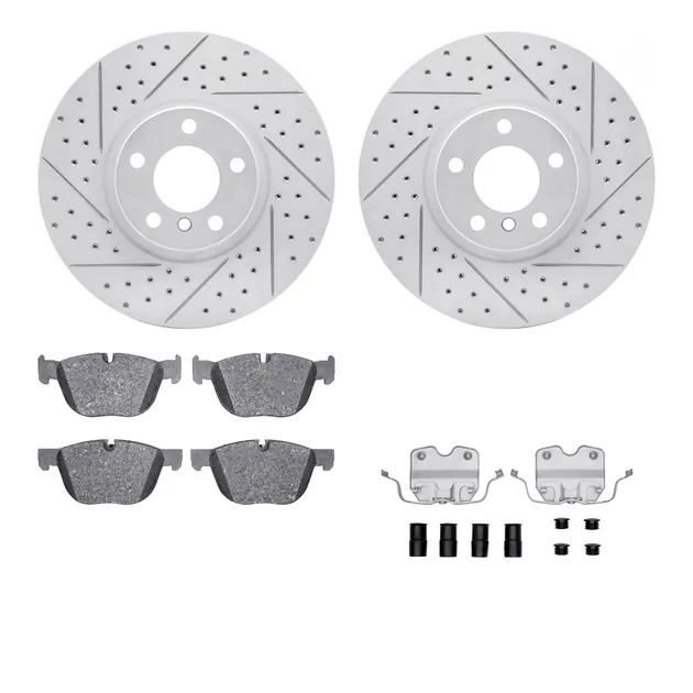 R1 Concepts WBTH1-31276 Brake Rotors - Carbon Coated - D/S W/ Euro Ceramic Pads & Hdw